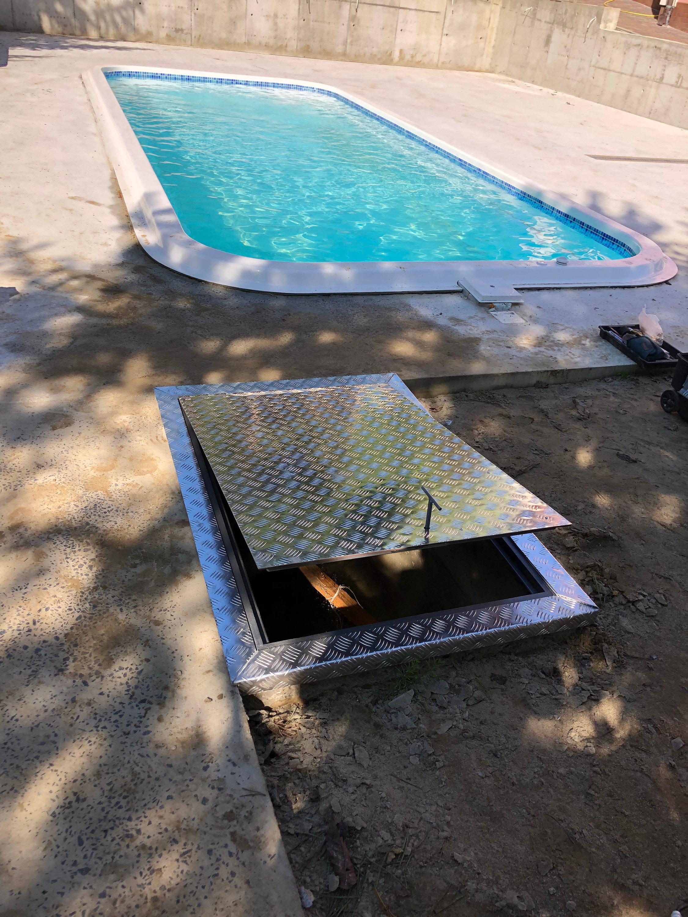 Swimming Pool Utility Hatch to Sewer or Plumbing Hatchway Custom