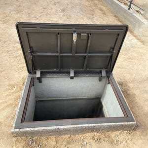 Outdoor utility hatch door Custom floor portal Cellar access panel Checkered metal trapdoor Sewer entryway cover Invisible basement hatchway