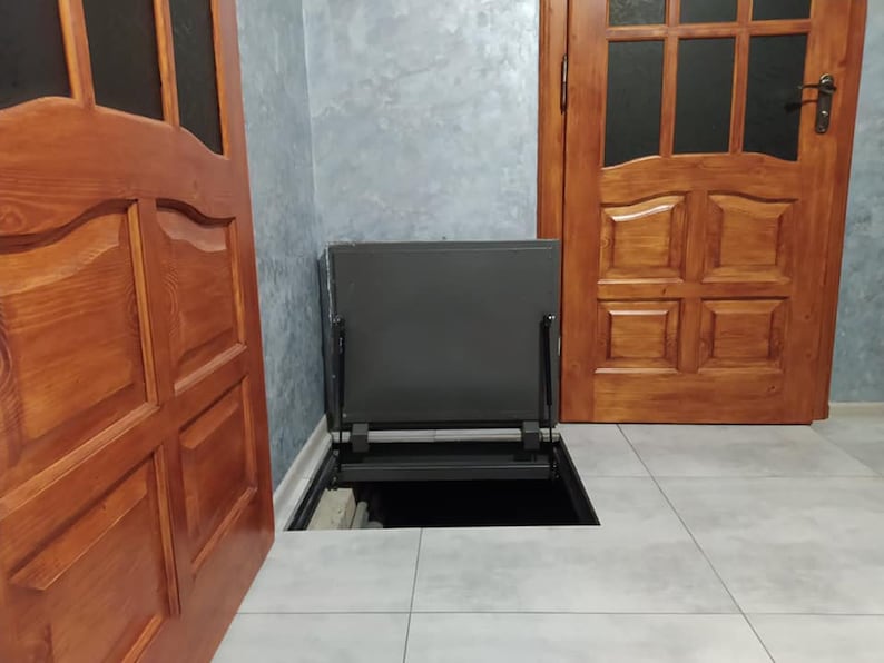 Access Floor Hatch Door to Cellar Basement Invisible Sewer Hatchway Hidden Trapdoor for Attic Loft Custom Metal Access Panel With Gas Struts