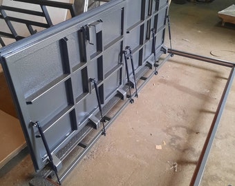 Floor access hatch door for exterior hatchway Custom cellar trapdoor Invisible sewer and basement cover Checkered steel hatch for sidewalk