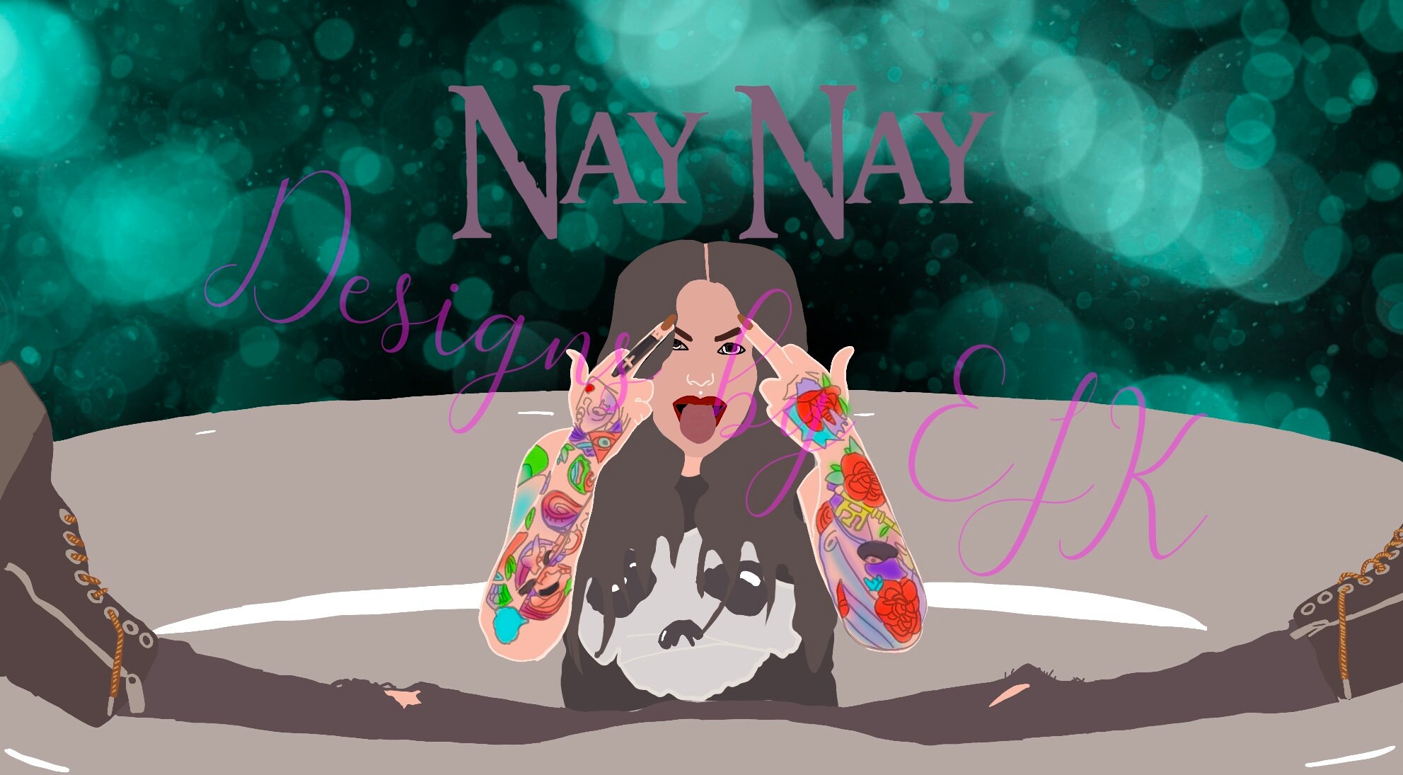 Bailey Sarian digital portrait with Nay Nay quote and big | Etsy