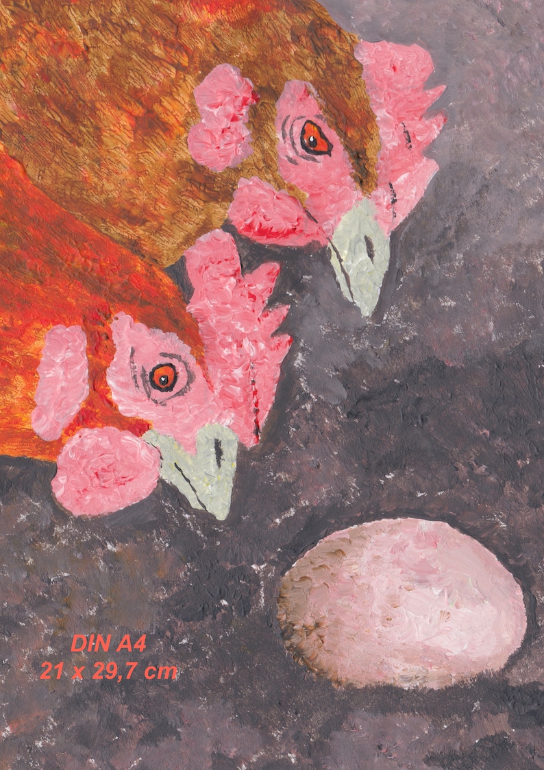 JPG PNG Chicken Motif A4A6 5x7 14 x 14 cm square 14 cm round Easter card Digital Download Print Template Oh Look