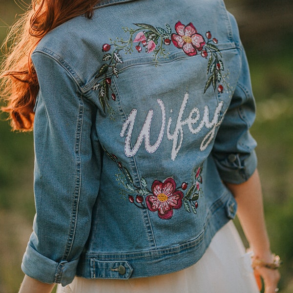 Flower Jacket, Hand Painted Jacket,  Jacket, Floral Jacket Art, denim jacket, Painted Jacket, , Handpainted