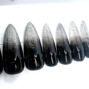 Black Ice Ombre Press On Nails