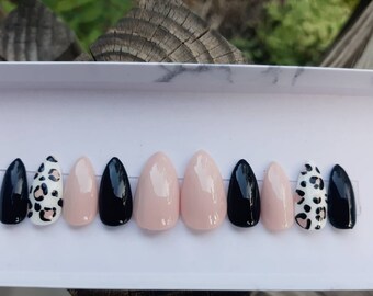 Nude Black Nails - Etsy