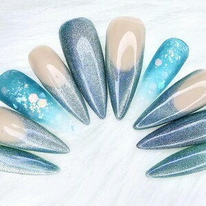 RTS!! Water Sign Press On Nails. Long Stiletto size Medium
