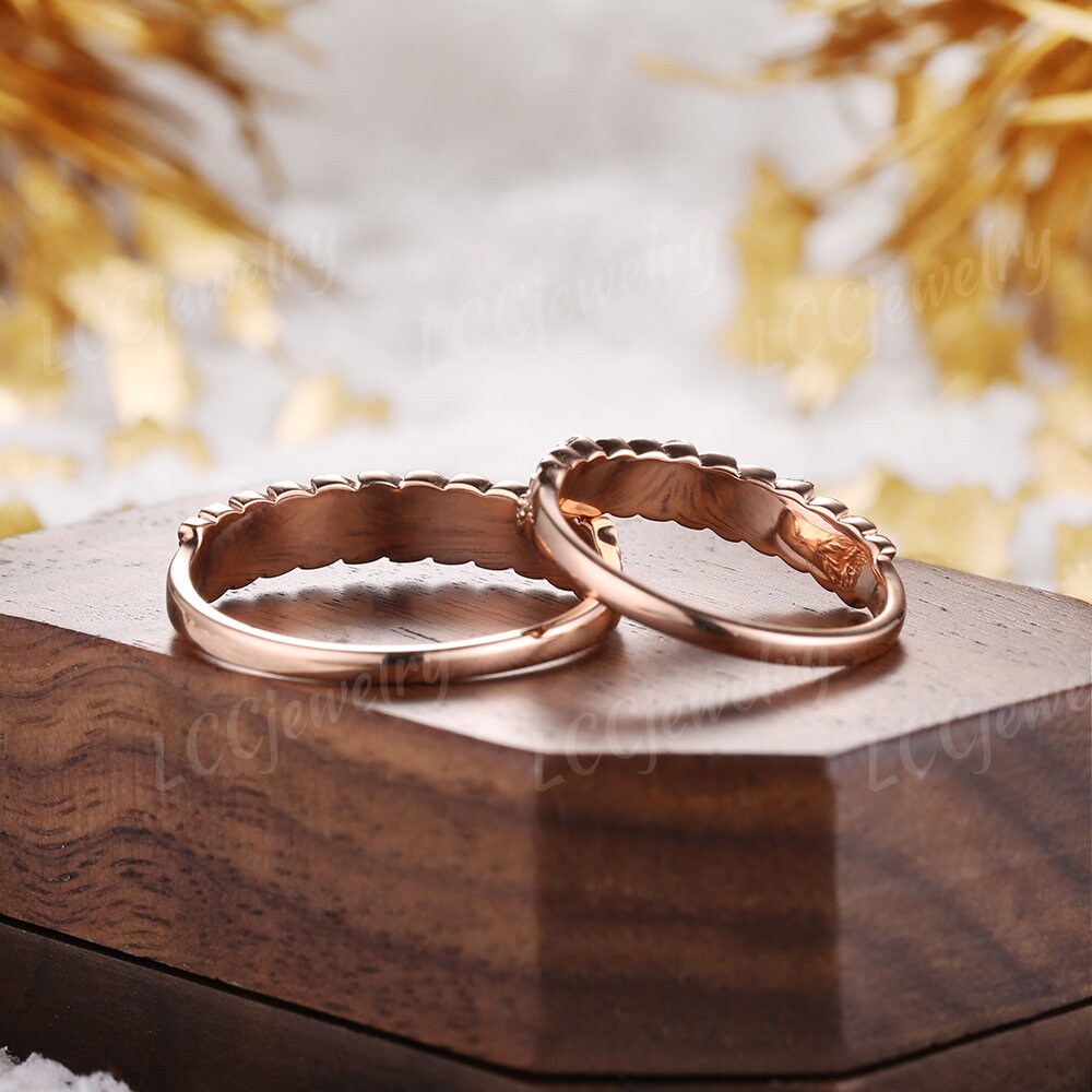 Showroom of 18kt rose gold light weight simple design couple ring | Jewelxy  - 167511