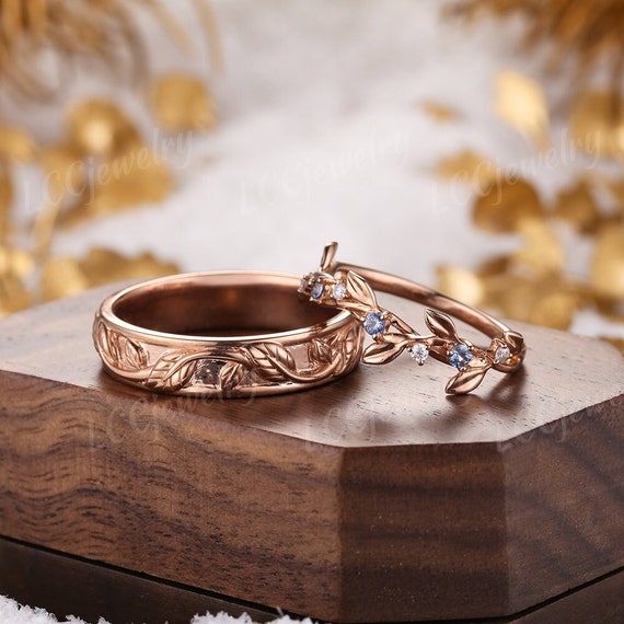 Matching Initial Couple Promise Rings Set in 18K Gold Plating - MYKA