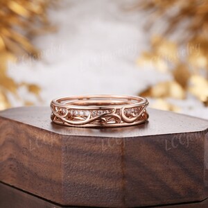 2pcs Nature Inspired Couple Rings Set for Men and Women, One of a Kind ...