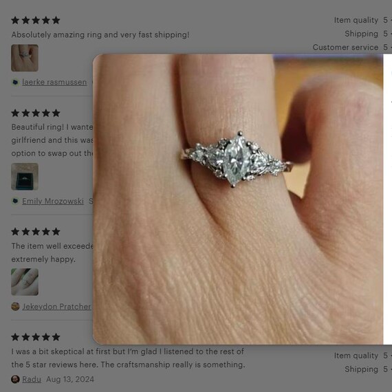 Marquise Moissanite woodland Engagement Ring Vintage Rose Gold Nature  Inspired Leaf Design Wedding Ring Handmade Jewelry gift For Her