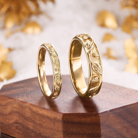 Handmade Your Marriage Vow & Signature Rings Wedding Rings, Gold Match –  jringstudio
