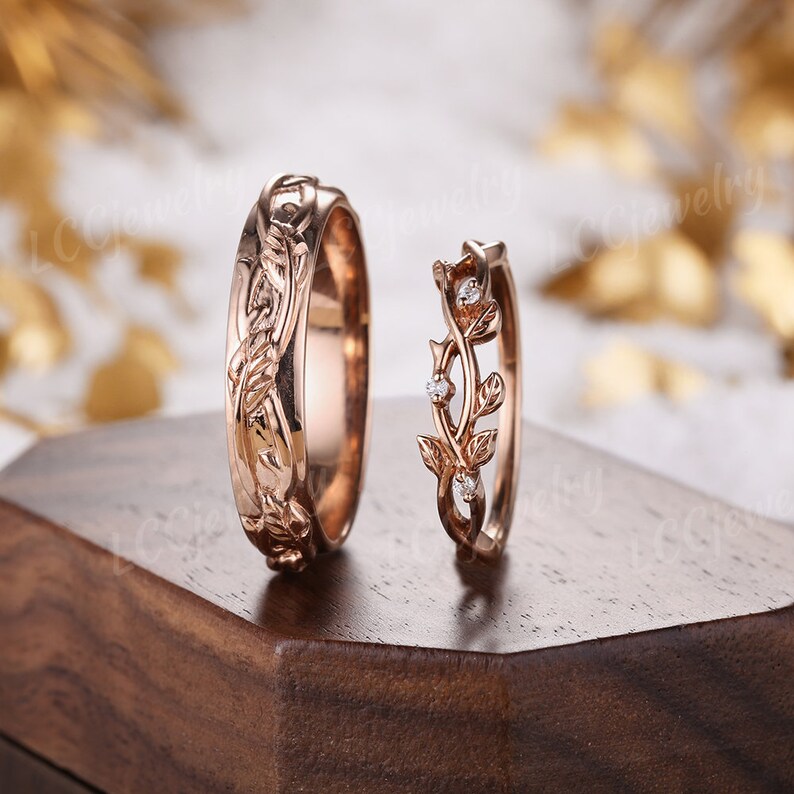 Nature Inspired Wedding Ring Sets
