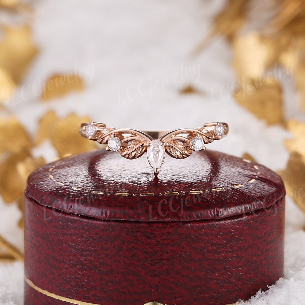 2pcs Leaf Couple Rings Set for Men and Women, Men Wedding