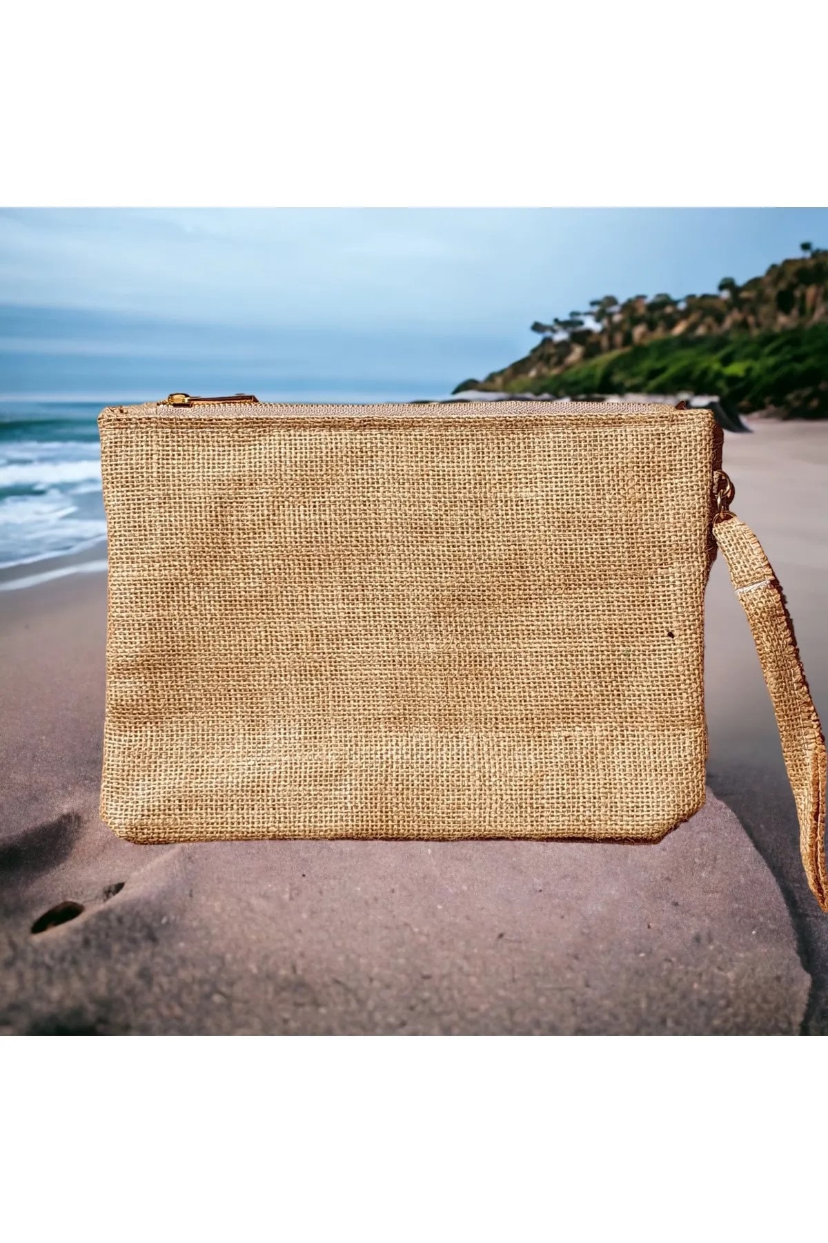 Custom Handpainted Jute Clutch / Wearable Art / Handmade / Clutch Bag