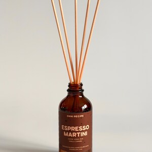 Espresso Martini: Coffee Cocktail Scented Reed Diffuser 100ML Amber Glass