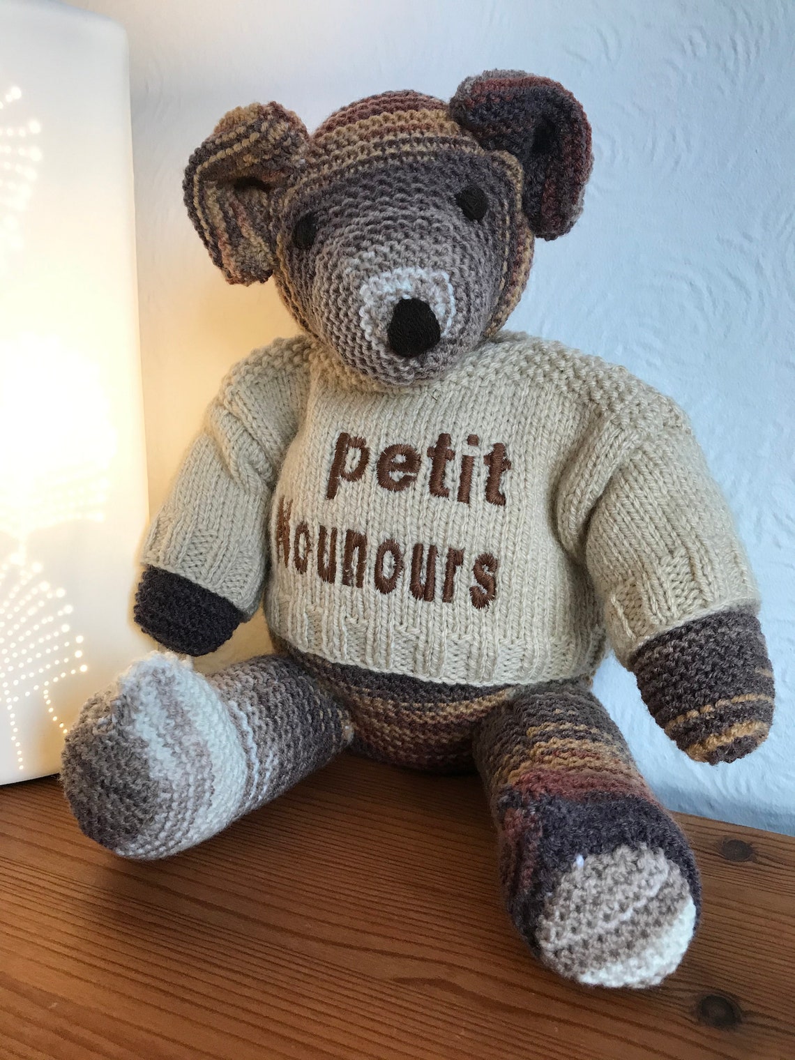 Unique Multi-colors Teddy Bear yarn Hand knitted and | Etsy