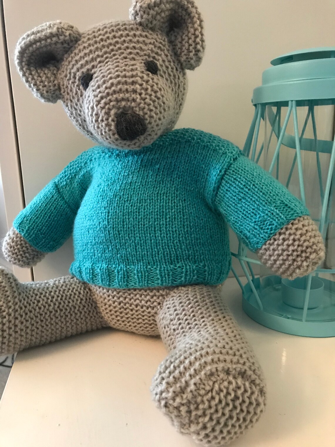 Handmade yarn Teddy bear soft toy bedroom decoration safe Etsy