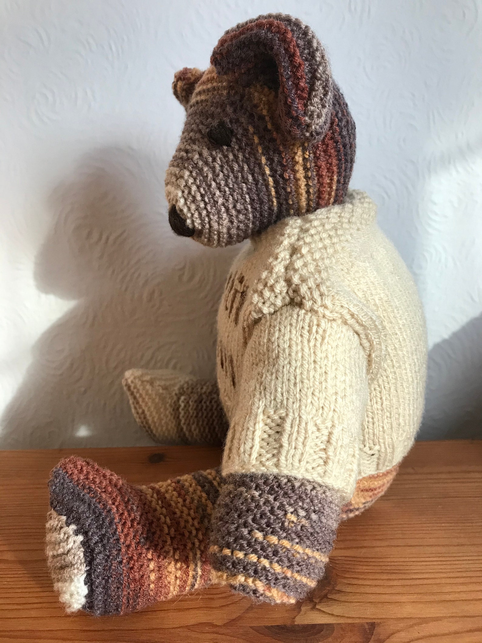 Unique Multi-colors Teddy Bear yarn Hand knitted and | Etsy