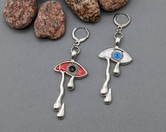 One eye earring, Crying Eye Earrings, eye earrings, stylish earring, gift for friend, Protective earrings, Earrings against the evil eye