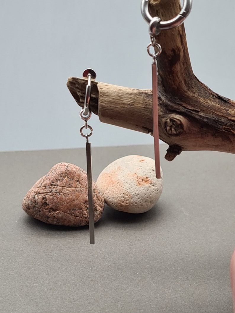 One Clipon Stick Dangle Stick Earring Male Stick Dangle Etsy