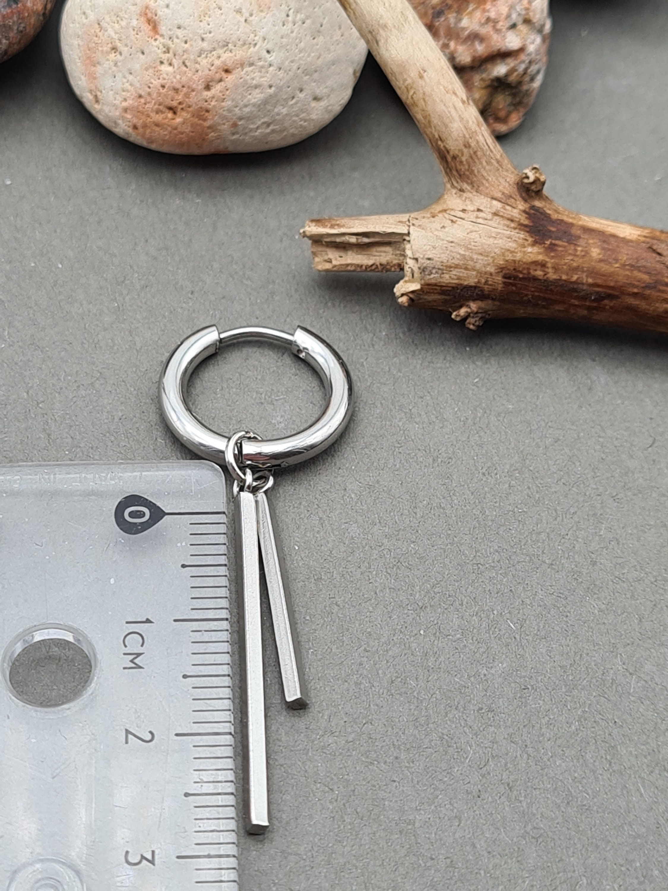 One Double Stick Dangle Stick Earring Male Stick Dangle Stick Etsy