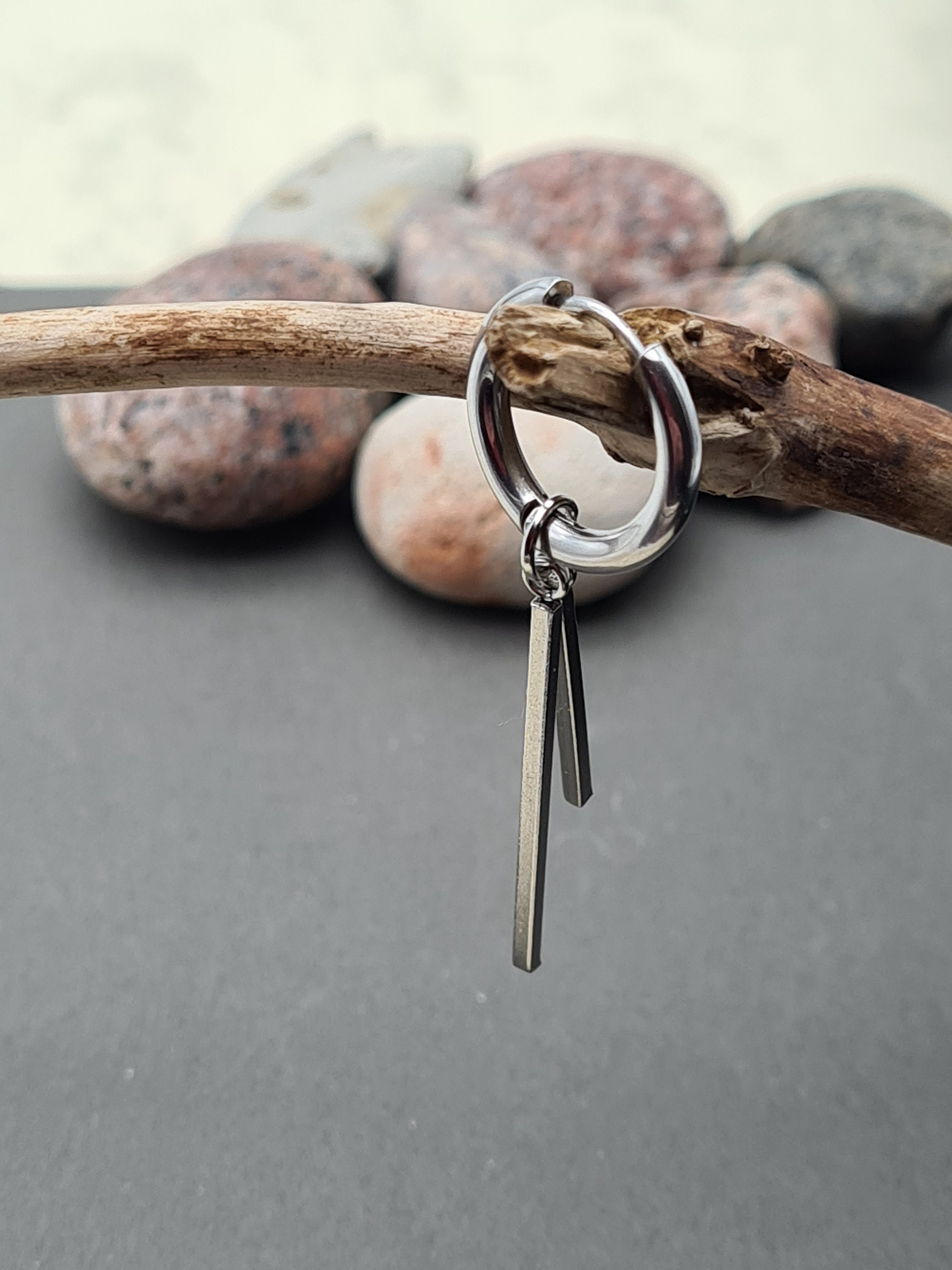 One Double Stick Dangle Stick Earring Male Stick Dangle Stick Etsy