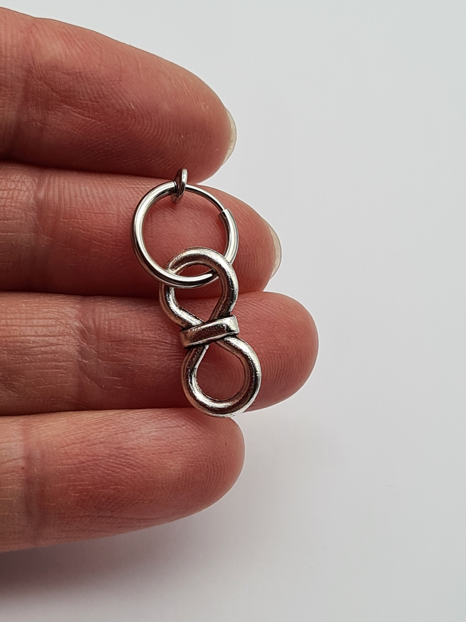 Clipon Celtic Knot Earring Lucky Charm Men Earring Silver Etsy