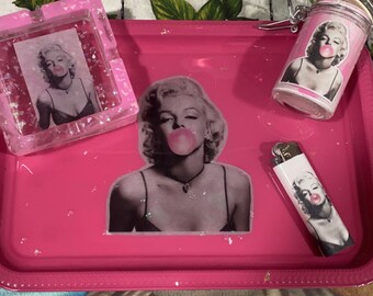 PUNK Marilyn Monroe Resin Herbal Weed Tabaco Smoking Rolling Tray