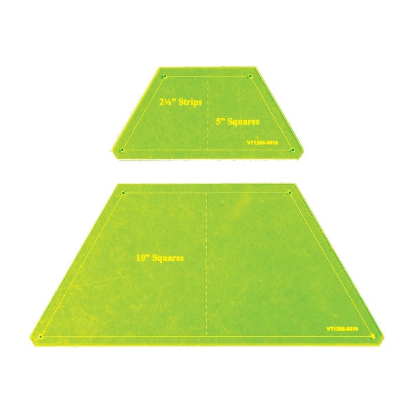 Quilting Patchwork Sewing Template Half Hexagon Set of 2