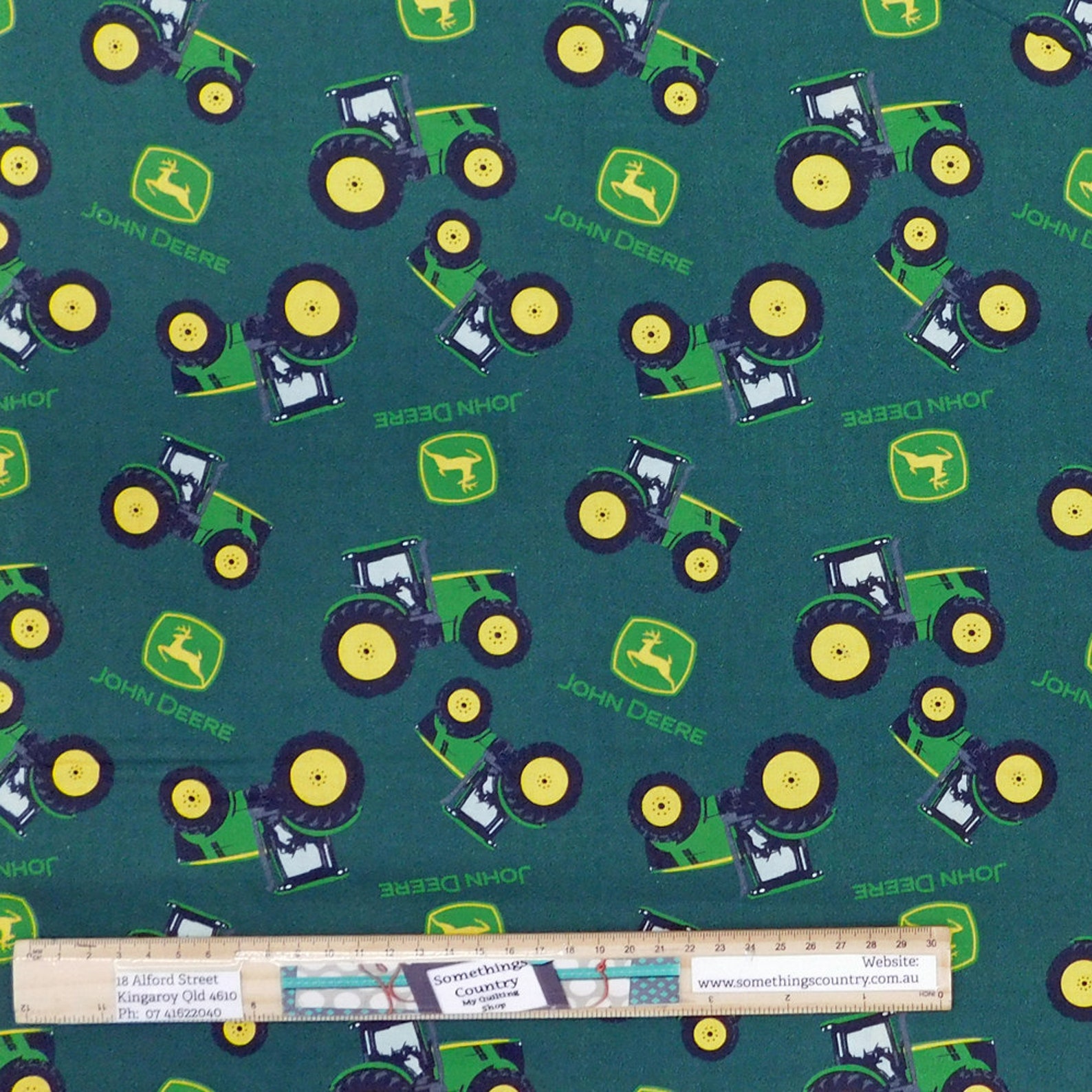 Quilting Patchwork Fabric John Deere Tractors Green Allover Etsy