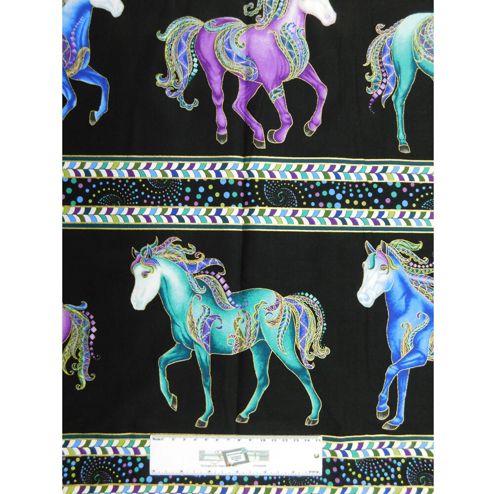 Patchwork Quilting Sewing Fabric Horsen Around Panel 60x110cm Etsy