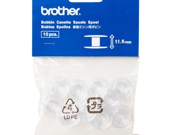 Brother Sewing Machine Genuine Clear Set of 10 Bobbins