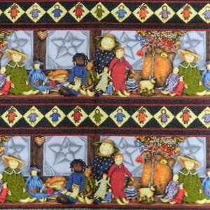 Patchwork Quilting Sewing Fabric Panel Primitive Dolls Border Print 40x110cm New