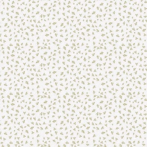 Peut inclure: Un fond blanc avec un motif répétitif de petites feuilles vertes.