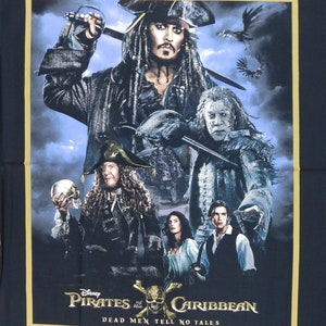 Patchwork Quilting Sewing Fabric Johnny Depp Pirates Of Caribbean Panel 90x110cm
