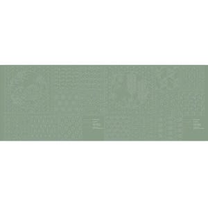 May include: A collection of 10 different geometric patterns in a light green colour. Each pattern is made up of small, repeating shapes.