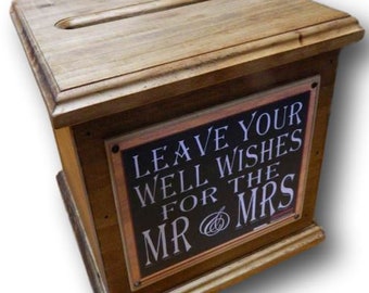 Wooden Wedding WISHING WELL Card Box Engagement, Quality Handmade New