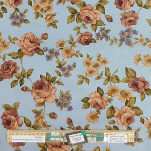 Quilting Patchwork Sewing Fabric Pretty Florals Blue 50x55cm FQ