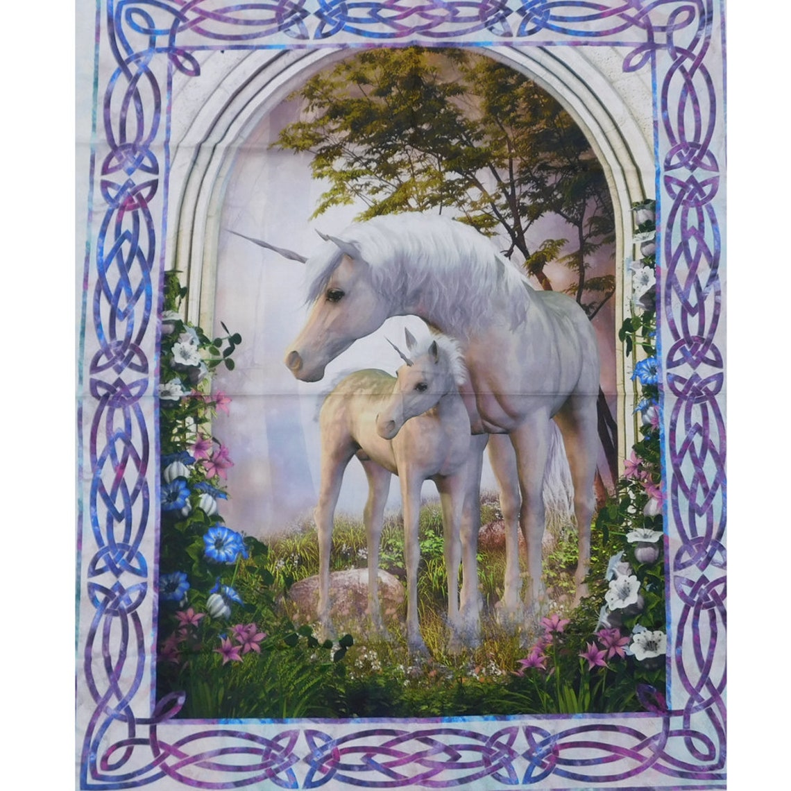 Patchwork Quilting Sewing Fabric Unicorns Panel 92x110cm Etsy