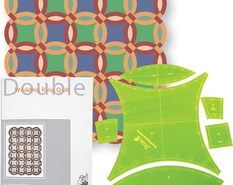 Quilting Patchwork Sewing Template Double Wedding Ring with Booklet Matildas Own