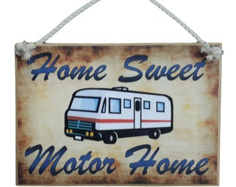 Cartello in legno di qualità stampato in stile country per camper, targa per camper Sweet.