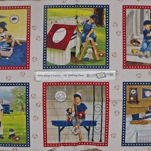 Patchwork Quilting Sewing Cotton Fabric Boys Will Be Panel 58x110cm Material