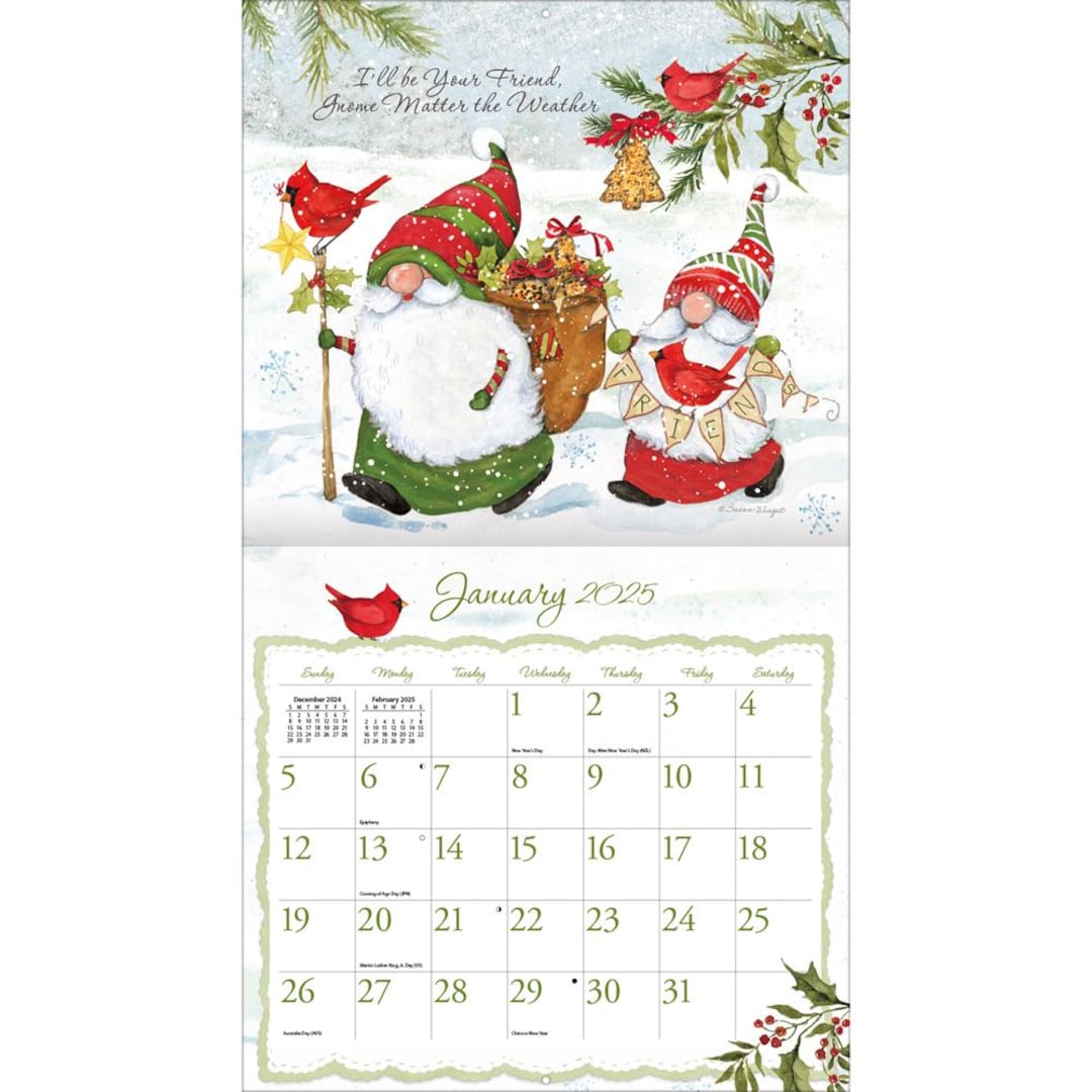 Lang 2025 Calendar Gnome Sweet Gnome Calender Fits Wall Frame - Etsy