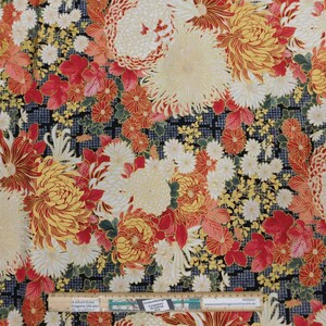 Quilting Patchwork Sewing Fabric Imperial Camellias 50x55cm FQ