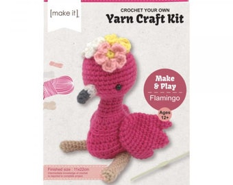 Make It Crochet Your Own Flamingo Kit Stuffed DIY Toy