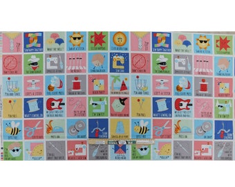 Patchwork Quilting Sewing Fabric Sew Chatty Squares Panel 61x110cm