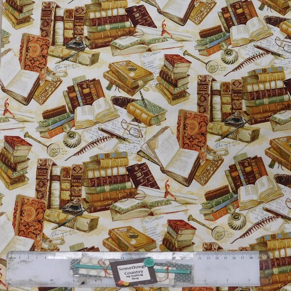 Quilting Patchwork Couture Tissu The Library Books 50x55cm FQ