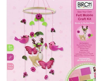 Birch Sew Your Own Felt Mobile Craft Kit Birds and Butterflies DIY