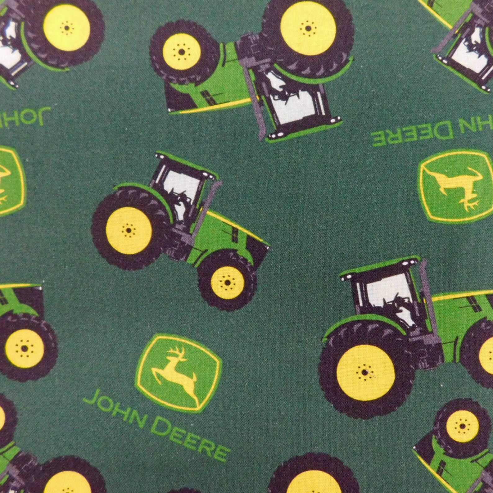 Quilting Patchwork Fabric John Deere Tractors Green Allover Etsy