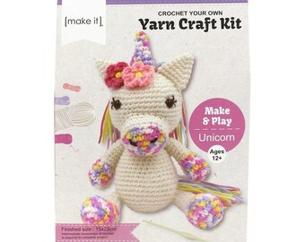 Make It Crochet Your Own Cute Unicorn Kit Stuffed DIY Toy